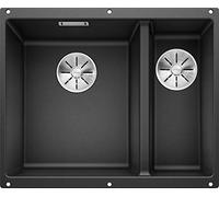 BLANCO SUBLINE 340/160-U - Undermount Double Bowl Kitchen Sink for 60 cm Wide Base Units - Made of SILGRANIT - Grey - 523548