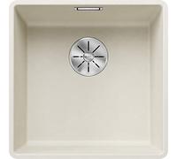 BLANCO SUBLINE 400-F | SILGRANIT Sink in Soft White | Installation Type: flushmount Installation | for 50 cm Wide Base cabinets | Spacious Bowl Volume | Easy-Care Surface | [42.7x42.7x20.2 cm]