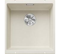 BLANCO SUBLINE 400-U | SILGRANIT Sink in Soft White | Installation Type: undermount Installation | for 50 cm Wide Base cabinets | One Cut-Out and only one Installation | [43x46x20.2 cm]