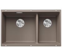 BLANCO SUBLINE 430/270-U - Double Undermount Kitchen Sink for 80 cm Wide Base Units - Made of SILGRANIT - Brown - 523158