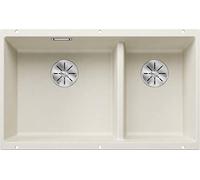 BLANCO SUBLINE 430/270-U Silgranit Soft White Installation Type: Undermount Main Basin Left Without Drain Remote Control 80 cm Cabinet One Cut-Out and Only Once Assembled