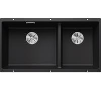 Blanco SUBLINE 480/320-U LH 2 Bowl Undermount Silgranit Black Kitchen Sink
