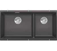 Blanco SUBLINE 480/320-U LH 2 Bowl Undermount Silgranit Rock Grey Kitchen Sink