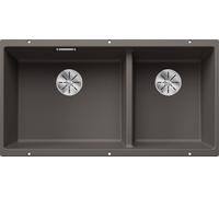 Blanco SUBLINE 480/320U LH 2 Bowl Undermount Silgranit Volcano Grey Kitchen Sink