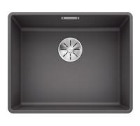 BLANCO SUBLINE 500-F | SILGRANIT Sink in Rock Grey | Installation Type: flushmount Installation | for 60 cm Wide Base cabinets | Spacious Bowl Volume | Easy-Care Surface | [52.7x42.7x20.2 cm]