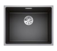 BLANCO SUBLINE 500-IF SteelFrame | SILGRANIT Sink in Anthracite | for 60 cm Wide Base cabinets | Framed in Stainless Steel | Without tap Ledge | Without Remote Waste Control | [54.3x44.3x20.3 cm]