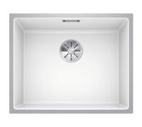 BLANCO SUBLINE 500-IF SteelFrame | SILGRANIT Sink in White | for 60 cm Wide Base cabinets | Framed in Stainless Steel | Without tap Ledge | Without Remote Waste Control | [54.3x44.3x20.3 cm]