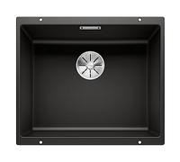 BLANCO SUBLINE 500-U | SILGRANIT Sink in Black | Installation Type: undermount Installation | for 60 cm Wide Base cabinets | One Cut-Out and only one Installation | [53x46x20.2 cm]