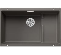 BLANCO SUBLINE 700-U Level | SILGRANIT Sink in Volcano Grey | Installation Type: undermount Installation | for 80 cm Wide Base cabinets | One Cut-Out and only one Installation | [73x46x21.2 cm]