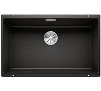 BLANCO SUBLINE 700-U | SILGRANIT Sink in Black | Installation Type: undermount Installation | for 80 cm Wide Base cabinets | One Cut-Out and only one Installation | [73x46x20.2 cm]