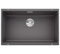 BLANCO SUBLINE 700-U | SILGRANIT Sink in Rock Grey | Installation Type: undermount Installation | for 80 cm Wide Base cabinets | One Cut-Out and only one Installation | [73x46x20.2 cm]