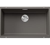 BLANCO SUBLINE 700-U | SILGRANIT Sink in Volcano Grey | Installation Type: undermount Installation | for 80 cm Wide Base cabinets | One Cut-Out and only one Installation | [73x46x20.2 cm]