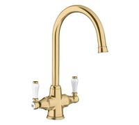 Blanco Vicus Twin Lever Monobloc Kitchen Mixer Tap - Satin Gold