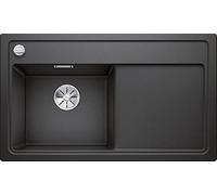 BLANCO Zenar 45 S Silgranit Anthracite, Installation Type: Installation from Above, Main Basin Left, with Drain Remote Control, Without Accessories, 45 cm Base Cabinet, Large Basin, Easy to Clean