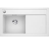 BLANCO Zenar 45 S | SILGRANIT Sink in White | Installation Type: Inset Installation from Above | Main Bowl on The Left | for 45 cm Wide Base cabinets | Large Bowl | Easy to Clean | [86x51x20.2 cm]