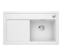BLANCO Zenar 45 S | SILGRANIT Sink in White | Installation Type: Inset Installation from Above | Main Bowl on The Right | for 45 cm Wide Base cabinets | Large Bowl | Easy to Clean | [86x51x20.2 cm]