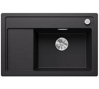 BLANCO Zenar XL 6 S Compact | SILGRANIT Sink in Black | Installation Type: Inset Installation from Above | Main Bowl on the Right | for 60 cm Wide Base cabinets | Large Bowl | [78x51x20.2 cm]