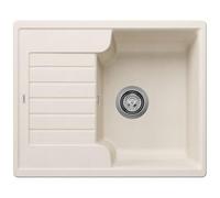 BLANCO ZIA 40 S Granite Sink Made of Silgranit Soft White Installation Type: Installation from Top Reversible for 40 cm-Wide Base Cabinets Large Basin Easy-to-Clean Surface