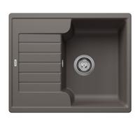 BLANCO ZIA 40 S Silgranit Volcano Grey Installation Type: Installation from Above, Reversible, Without Drain Remote Control, 40 cm Base Cabinet, Large Basin, Easy-to-Clean Surface