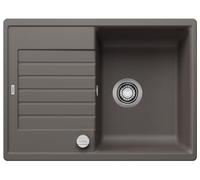 BLANCO ZIA 45 S Compact Granite Sink Made of Silgranit Volcano Grey Installation Type: Installation from Top Reversible for 45 cm-Wide Base Cabinets Large Basin Easy to Clean [68 x 50 x 20.2 cm]