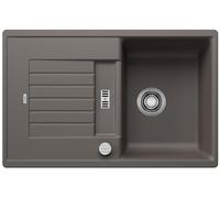 BLANCO ZIA 45 S Silgranit Volcano Grey Installation Type: Installation from Above, Reversible, with Drain Remote Control, 45 cm Base Cabinet, Large Basin, Easy-to-Clean Surface