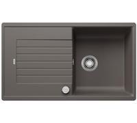 BLANCO ZIA 5 S, Silgranit Volcano Grey, Installation Type: Installation from Top, Reversible, with Drain Remote Control, 50 cm Base Cabinet, Large Basin, Easy-to-Clean Surface