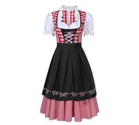 Blandoom Bavarian Costume Women, Cat Print Cute Outfit Dresses Oktoberfest Fraulein Bavarian Fancy Dress Costume Girls German Dress German Maid Outfit Women Oktoberfest T Shirt Beer Costume