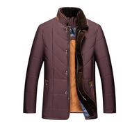 Blandoom Casual Jacket for Men - UK Long Down Puffer Jacket for Winter & Spring, Cotton Windbreaker for Climbing & Mountaineering (Wine, L)