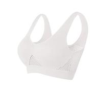 Blandoom Cool Lift Up Air Bra Sports Bra White Padded Breathable Cool Liftup Air Bra Wirefree Comfortable Mesh Sports Bra Comfortable Sports Bra for Women Mesh Breathable Sports Bra (S-5Xl)