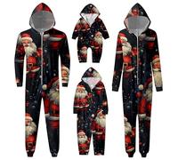 Blandoom Family Christmas Onesies His and Hers Xmas Pyjamas Onesies for Womens Fleece Plaid Pajamas Girls Onesie 5-6 Years Mother Daughter Christmas Pjs Nightwear Men