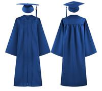 Blandoom Graduation Gown And Mortarboard Cap,Shiny Graduation Gown Graduation Cap Matte Graduation Gown Stylish Graduation Outfit 4Pcs For High School And Bachelor, Graduation Gown