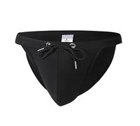 Blandoom⛱️ Men's Swimming Briefs Micro Sea Swim Briefs Flower Print Low Waist with Removable Pad Mesh Briefs Men Boys Swim Trunks Mens Underwear Makes Bulge Bigger Men Silk Boxer Black