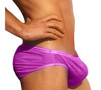 Blandoom⛱️ Men's Traditional Swim Thong Swimwear Men's Tech Swimming Briefs Swim Trunks Low-Rise Solid Smooth Boys' Swim Briefs Mens Swim Shorts & Trunks Satin Mens Underwear Silk Red Boxers