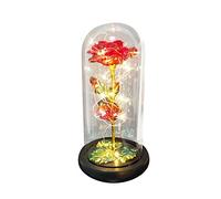 Blandoom Rose Flower Artificial Light Up Rose Flowers Red Roses Artificial Flowers Forever Rose In Glass Rose Bear With Lights Christmas Valentine's Day Mother's Day Birthday Anniversary