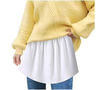 Blandoom Shirt Extender for Women 2 Pcs Button Down Fake Top Lower Sweep Miniskirt Shirt Extender Hem Extender Fake Top Skirt Layering Top Skirt Women's Skirts White