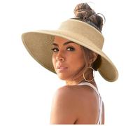 Blandoom Sunhats Womens Sunshade Hat Korean Edition Women Open Top Big Sunscreen Sun Hat No Top Foldable Hat Suns Dad Hat (Khaki, One Size)