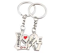 Blandoom Valentines Day 2-Part Couple Keyrings Keychain Lover Christmas Valentines Day Girlfriend Gift From Boyfriend Couple Keyring Heart Brick Couple Keychain Boyfriend Gifts for Women Best Friend