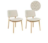 Set of 2 Dining Chairs BLANE Boucle Light Brown/ White