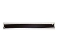 BLANK 19" RACK PANEL - 1U SVHC: No SVHC Colour: Black External Width: 19" Material: Steel Rack U Height: 1 A black epoxy coated, steel blank panel for 19" rack systems. Ideal for customised modules or connector arrays, with standard fixing centres. Show Alternatives