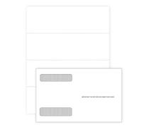 Blank 2025 W2 4 Up Horizontal Tax Forms with Self Seal Envelopes, 25 Employee Forms, Designed for QuickBooks, Ideal for E-Filing, Works in Laser or Inkjet Printers, 25 Four Part Forms and 25 Envelopes