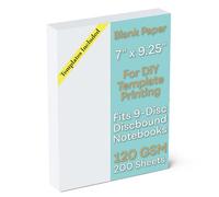 Blank 7 x 9.25 Inch Paper, 120 GSM, 200 Sheets, DIY Template Printing in Happy Planners, Classic Size Unpunched, Loose Leaf, White