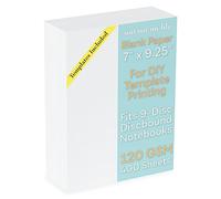 Blank 7 x 9.25 Inch Paper, 120 GSM, 400 Sheets, DIY Template Printing in Happy Planners, Classic Size Unpunched, Loose Leaf, White, Discbound 9 Disc Planner Refill