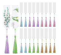 Blank Acrylic Bookmarks - 20 Pieces Unfinished Acrylic Craft Labels with Holes Tassels | Practical Supplies, Unfinished Book Markers, Ornaments, Hanging Tags, Blank