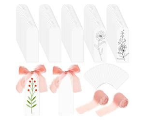Blank Acrylic Bookmarks - Clear Page Holders Hundreds Bundles Accessories Including Ribbon Creative Craft Kit | Ideal for Reading Libraries, Schools, Home, Graduation Studies, Book Pro
