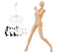 Blank Action Figure, 5.1inch PVC Gestures Poseable Female Action Figure with Stand Support ＆ Accessories, Artists Manikin Action Figure, Drawing Mannequin for Artists Sketching, Painting