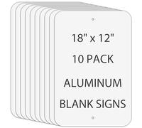 Blank Aluminum Signs 10-Pack, 18 x 12 Inches Sublimation Metal Sign Blank