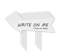 Blank Arrow Signs With Stakes 6 Pack - 17 x 6 Inches Wedding Directional Yard Signs, This Way Arrow Birthday Party Signs