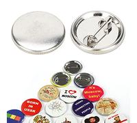 Blank Badge Button, 100pcs Blank Pin Button Small Round Safety Name Badge Blank Bezel Pin Emblem Medal Parts Supplies for Handicraft Gifts Souvenirs