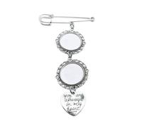 Blank Badge Pin Photo Frame Brooch Heat Transfer Blank Lapel Pin Alloy Material Suitable for Wedding and Celebrations