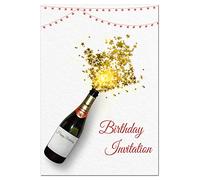 Blank Birthday Invitations - Men or Women - Unique Pack of 16 invitation cards with envelopes - Ready to Write Party Invites - 18th 21st 25th 30th 40th 50th 60th 70th 75th 80th 90th 100th Birthdays